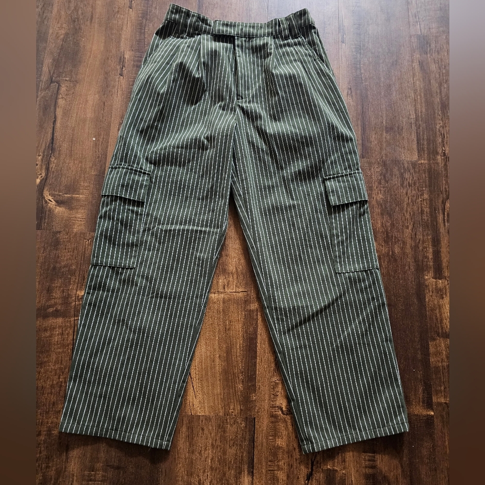 Green Baggy Pinstripe Pants